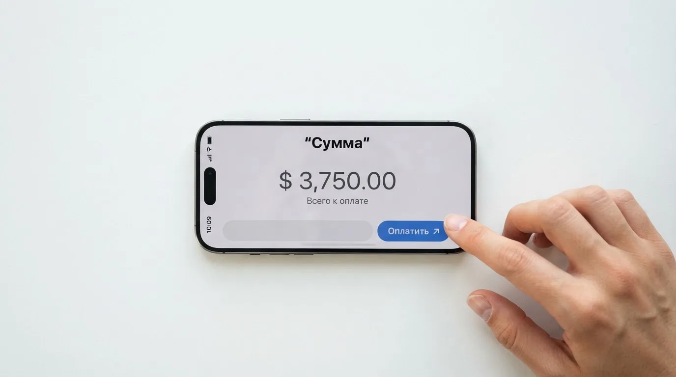 Телефон с экраном перевода стейблкоина