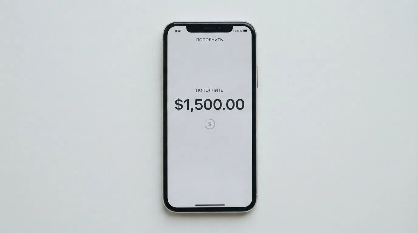 Телефон с экраном перевода стейблкоина
